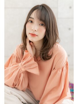 ヘアアンドビューティー ミック(Hair & Beauty miq) ミックスカール×斜めバングでこなれ感…外ハネミディアムa