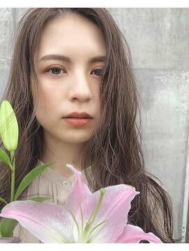 ヘアーメイクオズ(hair make O/S) 【KON】うざバングカジュアルロング_ フリンジウェーブ