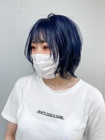 カリーナコークス 原宿 渋谷(Carina COKETH) ウルフカット×ネイビーブルー