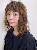 ミディアムヘア×くりくりパーマ★