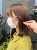 ダブルカラーケアブリーチハイトーンベージュレイヤーミディアム