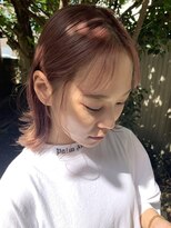 チャプター 問屋町(chapter)&nbsp;ケアブリーチピンクベージュカラー切りっぱなし外はねボブ韓国