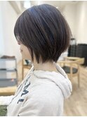 say.イメチェン外ハネボブ美髪ワイドバングショートボブオリーブ