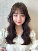 ★小顔ワンカールレイヤーカットデジタルパーマチェリーブラウン