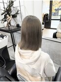 ロングボブ×グレージュカラー