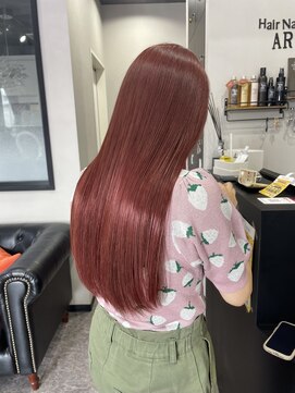 ヘアーネイル アーテ(Hair Nail ARTE) 【岡山/総社】チェリーレッド髪質改善カラー