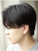 センターパート×ニュアンスパーマ　フェザーパーマ　ハイライト