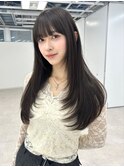 顔周りレイヤー/シースルー/ハッシュカット/ロングレイヤー/韓国