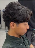 フェザーパーマサーフカール刈り上げセンターパート