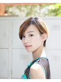前髪なしシンプルショート