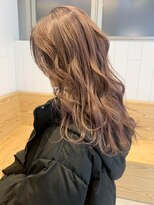 アルバム 銀座(ALBUM GINZA)&nbsp;ベージュロング_アッシュブラウンネオウルフ外ハネボブ_ba274171