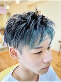 【オーシャンブルー】ツーブロックショート
