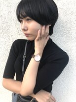 シェル 津山の手店(shel)&nbsp;20代30代大人可愛い小顔ボブ丸みショートブルーブラック