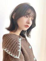 ルエ(rue) イメチェンワンカール☆グレージュカラーダークアッシュミディ