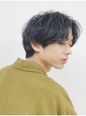 ショートヘア/メンズ/短髪/センターパート/黒髪/暗髪/髪質改善