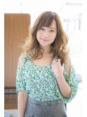 大人かわいい/レイヤーロング/グレーベージュ/前髪パーマ/幡ヶ谷