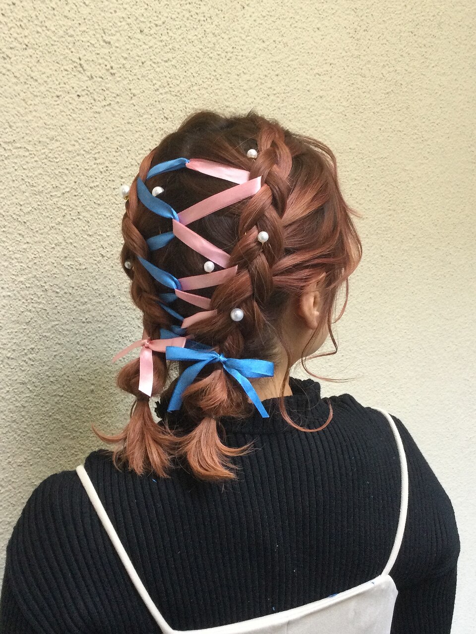 アレンジリボン　ヨコハマ リボン編み込みのハートアレンジ：L191932138｜ヘアアンドメイク ゼン