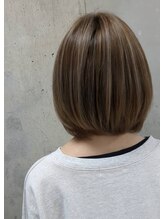 ヘア ヒーリング ラボ(hair healing labo) 小顔丸みショートミディアム白髪ぼかしハイライト