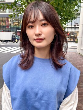 ラフ フロム ガーデン(Laf from GARDEN) セミディ/オリーブベージュ/レイヤーカット/シアーカラー/韓国風