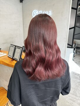 ジーナ 池袋(Zina) ボルドーカラー/ブリーチなしダブルカラー