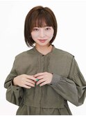ミディアムヘア/ショコラベージュ/ボブルフ/新宿駅