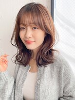 アグノス 青山(Agnos) 縮毛矯正 くびれヘア レイヤーカット アプリコットオレンジ