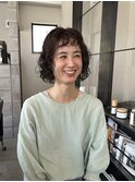 クセ毛風カーリーボブ