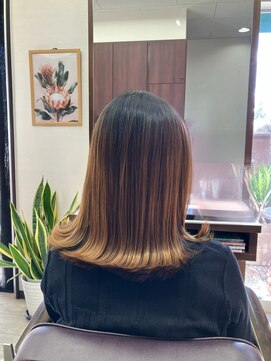 ミディアム|毛先ワンカール×外ハネミディアム