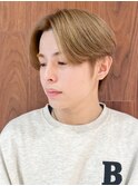 ハイトーン×韓国風センターパート