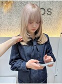 ☆冬でも映える!ホワイトミルクティーミディアムレイヤー
