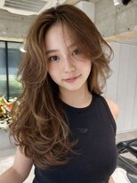 シオン(shion)&nbsp;ダブルカラーオリーブベージュ顔周りレイヤーロング_F1508