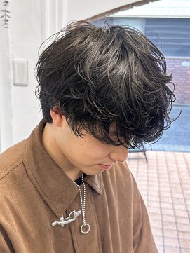 ラレイ ハラジュク(Lalei harajuku) 【白石】メンズマッシュニュアンスパーマウェーブヘア学割原宿