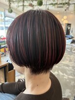 ボンドヘアステージ 良福寺店(BOND hair stage)&nbsp;秋は刈り上げなしでレッドアンブレラカラー×ショートボブ