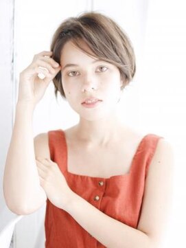 ウル 吉祥寺(ulu) 透け感かきあげバングのショートスタイル