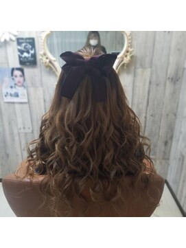 ラピスラズリ(Lapis Lazuli) ハーフアップ　6 ( 熊本 下通 ヘアセット専門店)