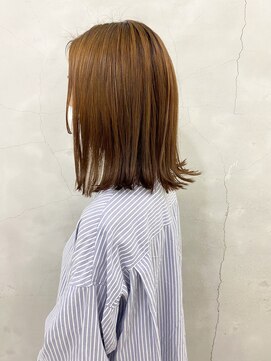 エンドリンク(endlink) 艶髪アッシュオレンジ切りっぱなしロブ