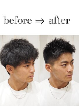 ヨシザワインク プレミアム 横浜 桜木町店(YOSHIZAWA Inc. PREMIUM) ビフォーアフターメンズフェザーアップ刈り上げ