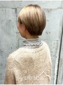 ブロンドショートボブ_Y20231208/新宿/似合わせカット
