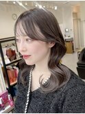 ☆韓国式レイヤーカット/ミルクティグレージュ☆/艶髪ハイライト