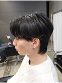 センターパートウルフメンズナチュラルニュアンスパーマ