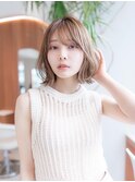 ミディアムレイヤー/大人可愛い/髪質改善/シースルーバング