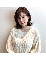 ヘアーズ ベリー 平尾店(hairs BERRY)&nbsp;イメチェン黒髪こなれミディボブルフ前髪ワンレンネビージュ小顔