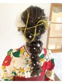 卒業式　成人式　あみ下ろし　ヘアアレンジ　和装　袴　振袖