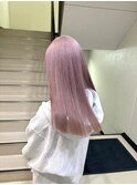 ピンクラベンダーベージュ/福岡天神美容室/ケアブリーチ