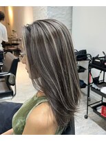 ブレンド 渋谷(BLend)&nbsp;ハイライトカラーくびれヘアアプリコットオレンジ