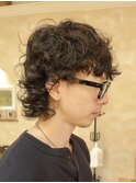 #メンズウルフ・マレット・強めパーマ・クルクルパーマ・銀座