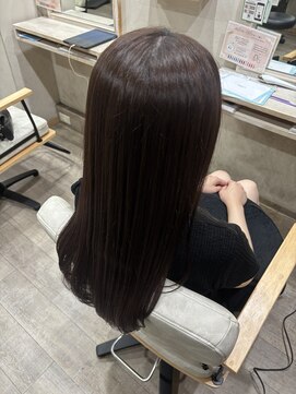 エルデ ナインズ ヘアー スタンド 川口店(elde 9's HAIR STAND) 暗めカラーのデジタルパーマロングくびれヘア