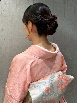 和装ヘアアレンジ 着付け 着物 ヘアセット お団子 アップ