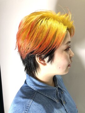 サロンドミルク 溝の口店(salon de MiLK) 大人気の鬼滅カラー！！傷みにくいケアブリーチで作る煉獄カラー