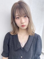 アイティー バイ アルバム 中野店(IT by ALBUM) 外ハネロブ_オリーブカラーハイライトカラー_27909